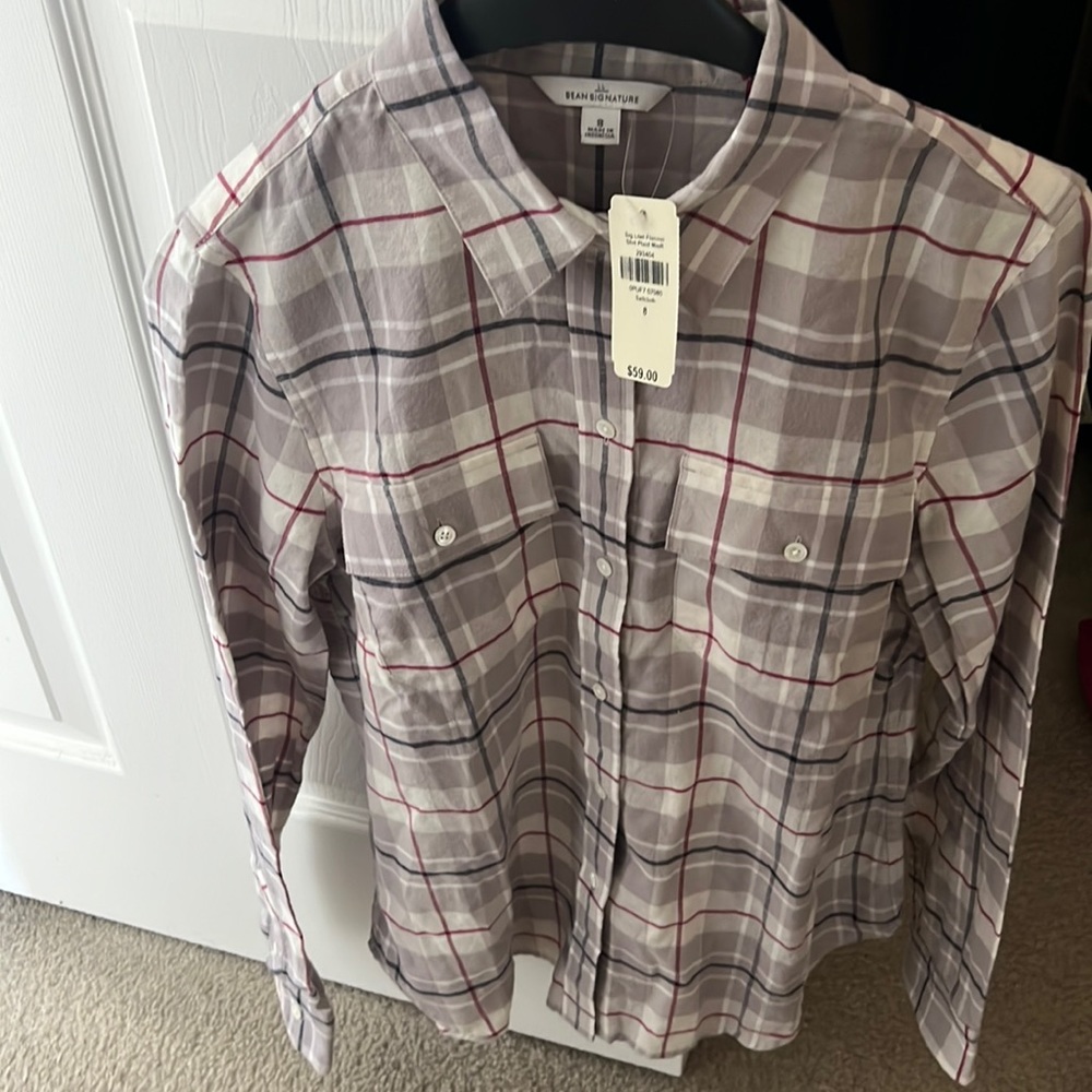 LL Bean Signature Flannel Shirt Plaid new with tags